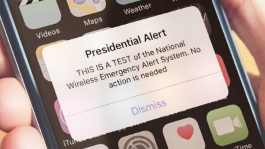 Presidential Alert on a cell phone. Courtesy of 13wham.com