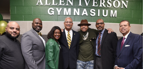 Photo taken after dedication of the Allen Iverson Gym in 2019