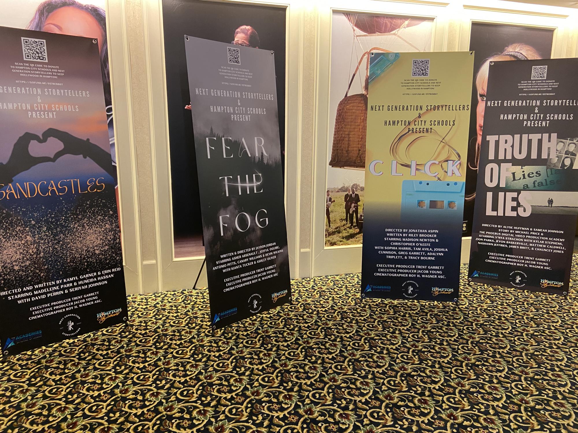 Posters for the short films featured at the Hollywood to Hampton Festival hosted by Next Generation Storytellers. 