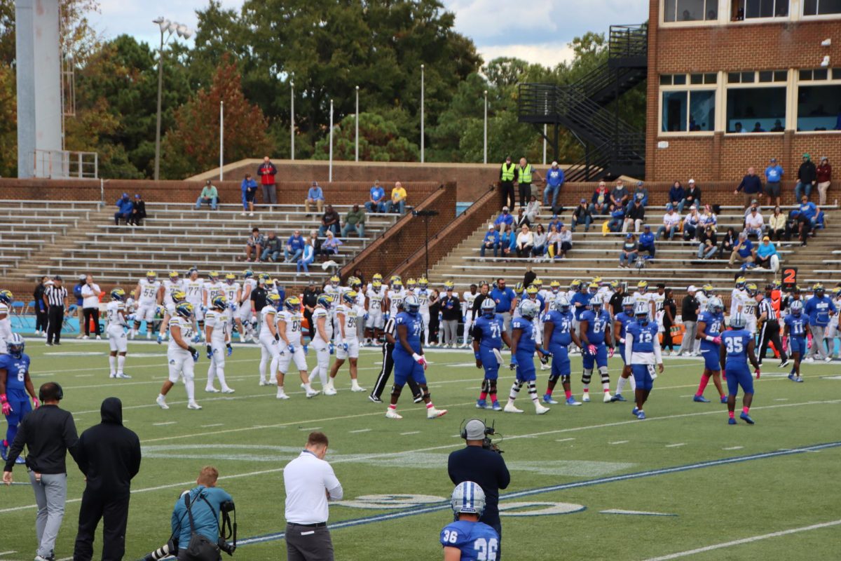 The Hampton Pirates face off against their opponents the University of Delawares Fightin Blue Hens.