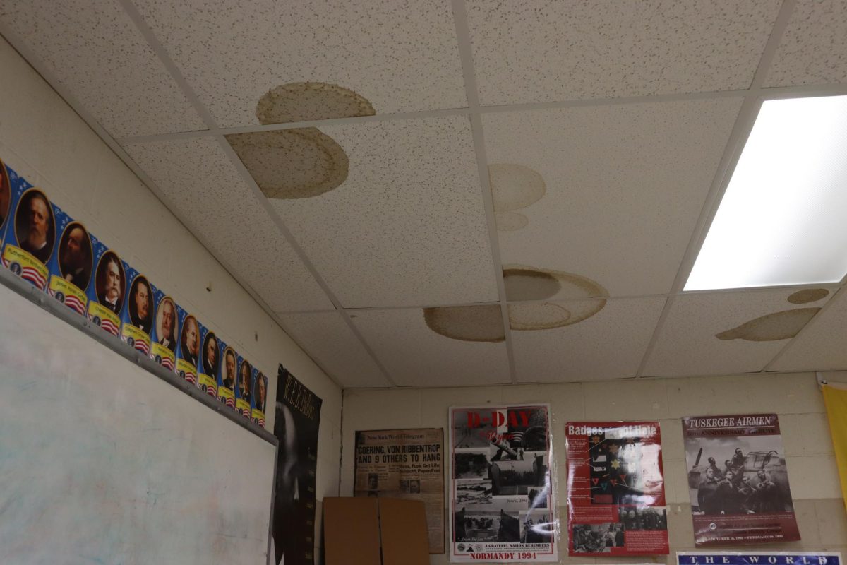 Ceiling in Mr. Monahans classroom after a storm. 