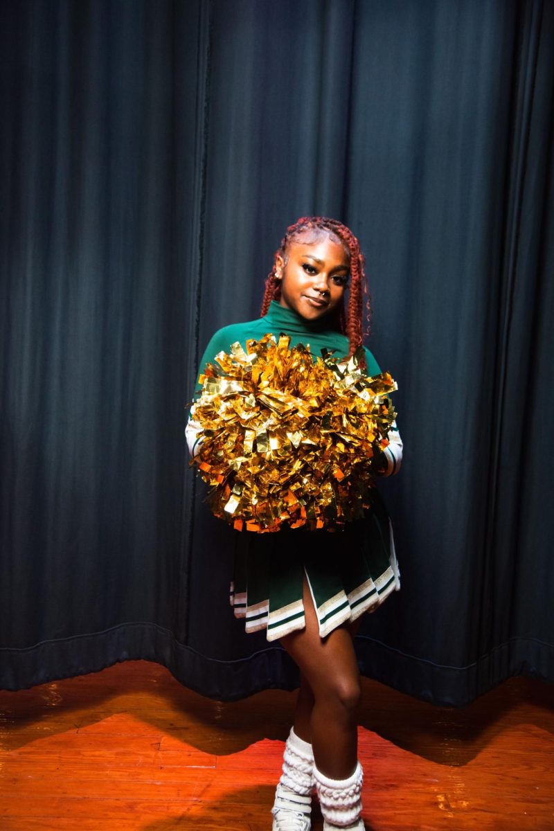 Jalaysia Mahone wanted to become a Bethel cheerleader to gain a fresh start in her high school career. “I used cheer as a way to help get me back on track,” Jalaysia revealed. She has been on the team for three years, and she is now a captain. She believes that the team is her family. Outside of cheerleading she is a hair stylist (@laybeautique), and she is a member of the National Honor Society, who volunteers on the weekends. She loves to paint and draw! 